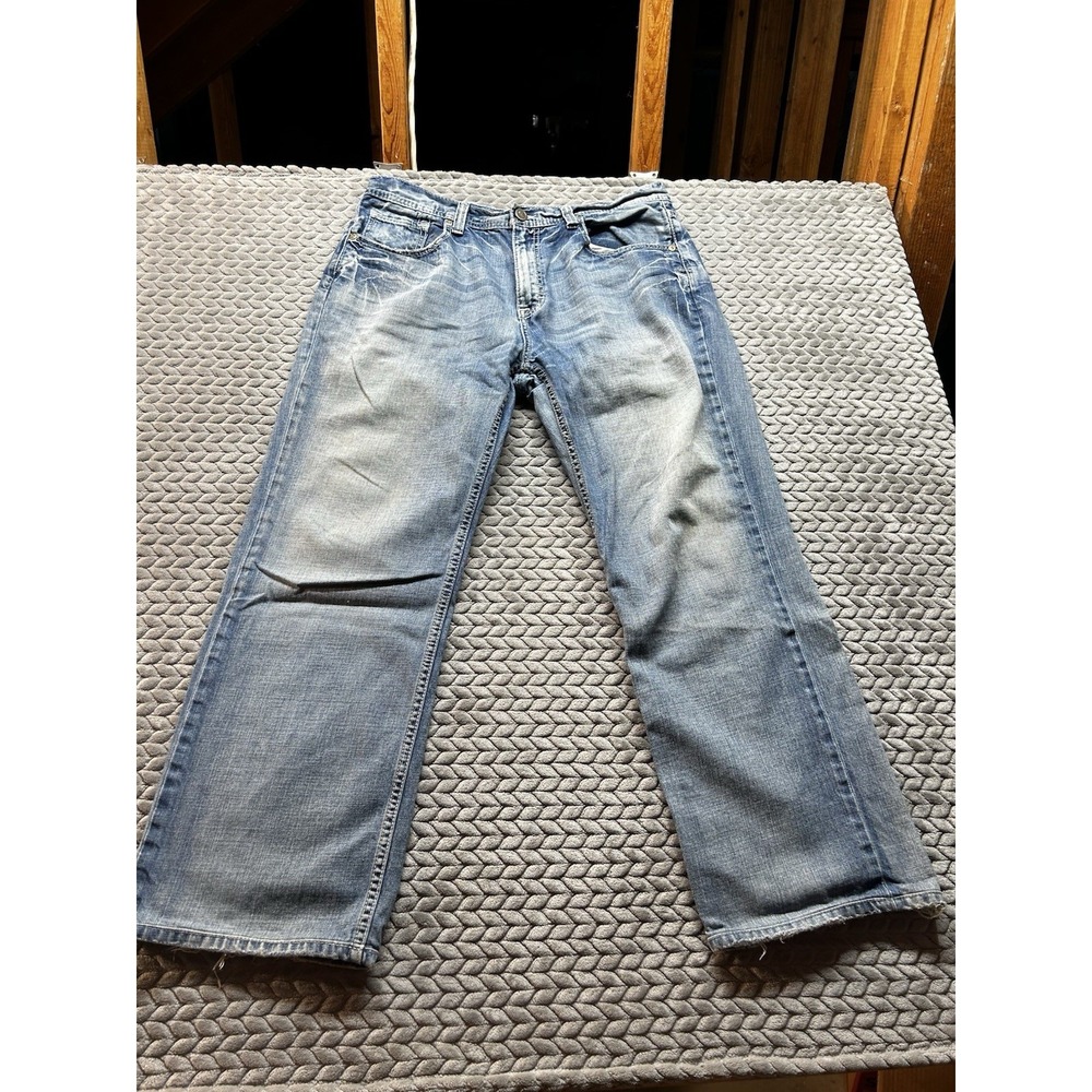 BKE Seth Jeans Mens 36x32 Light Wash Distressed Western Y2K Denim